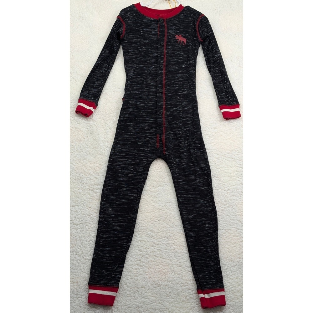 Lazy One Flap Jack Union Suit 4T Black Red Moose Caboose Christmas Pajamas